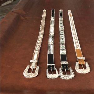 Designer leather belts
